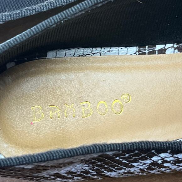 Bamboo Snakeskin Print Pointed Toe Flats 7.5 Loafers Y2K Slip On Shoe mobwife - Picture 9 of 11